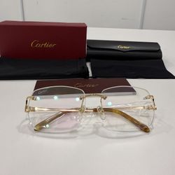 Cartier Glasses, Clear Lense, Gold Frame