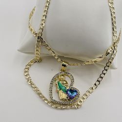 San Judas Y Cadena Oro Laminado 14k/San Judas And 14k Gold Plated Chain 