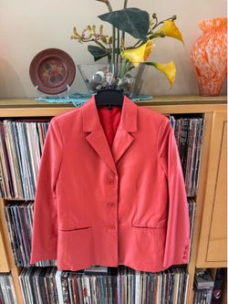 PRICE DROP: NW/OT, SCOUT, lined, IMMACULATE,CORAL LAMBSKIN LEATHER JACKET S/M