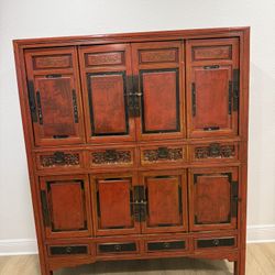 Authentic Antique Chinese Cabinet – Solid Wood, Hand-Carved 