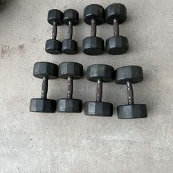 10-30lb Cap Rubber Coated Dumbell Set Weights 