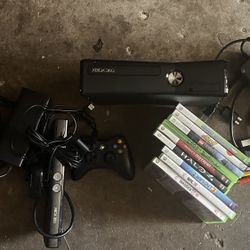 Xbox 360 With 9 Games And 1 Control And Kinnect 