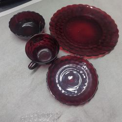 Anchor Hocking Royal Ruby Bubble glass 