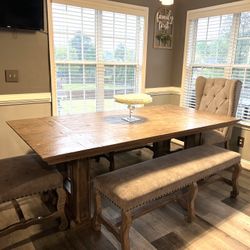 Grey Wood Dinning Table 