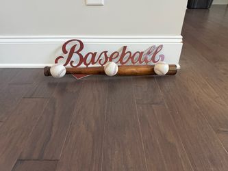 Baseball Bat and Ball Decorative Display