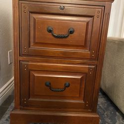 Whalen Furniture Mahogany 2-Drawer File Cabinet 