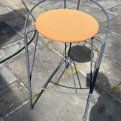 Stool Heavy Metal Beautiful approx H33”W18” seat 14”round