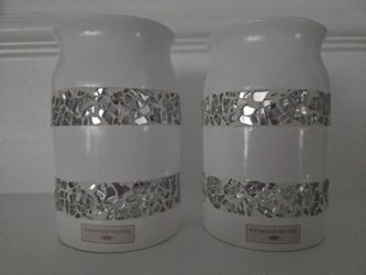 Mosaic White Glass Vase Tumblers