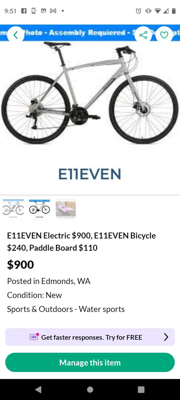 E11EVEN Fitness Bicycle
