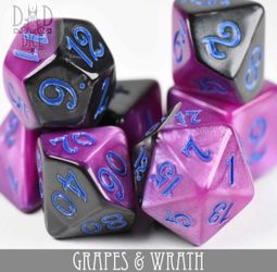 King of Crits Grapes & Wrath 7pc D&D Dice Set Bottle
