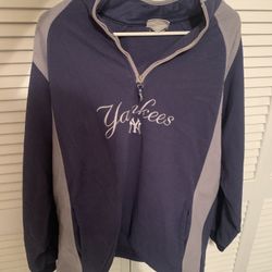 VTG New York Yankees Sweatshirt Men’s Large? Blue MLB Baseball Lee Sport 90s 1/4 Zip 