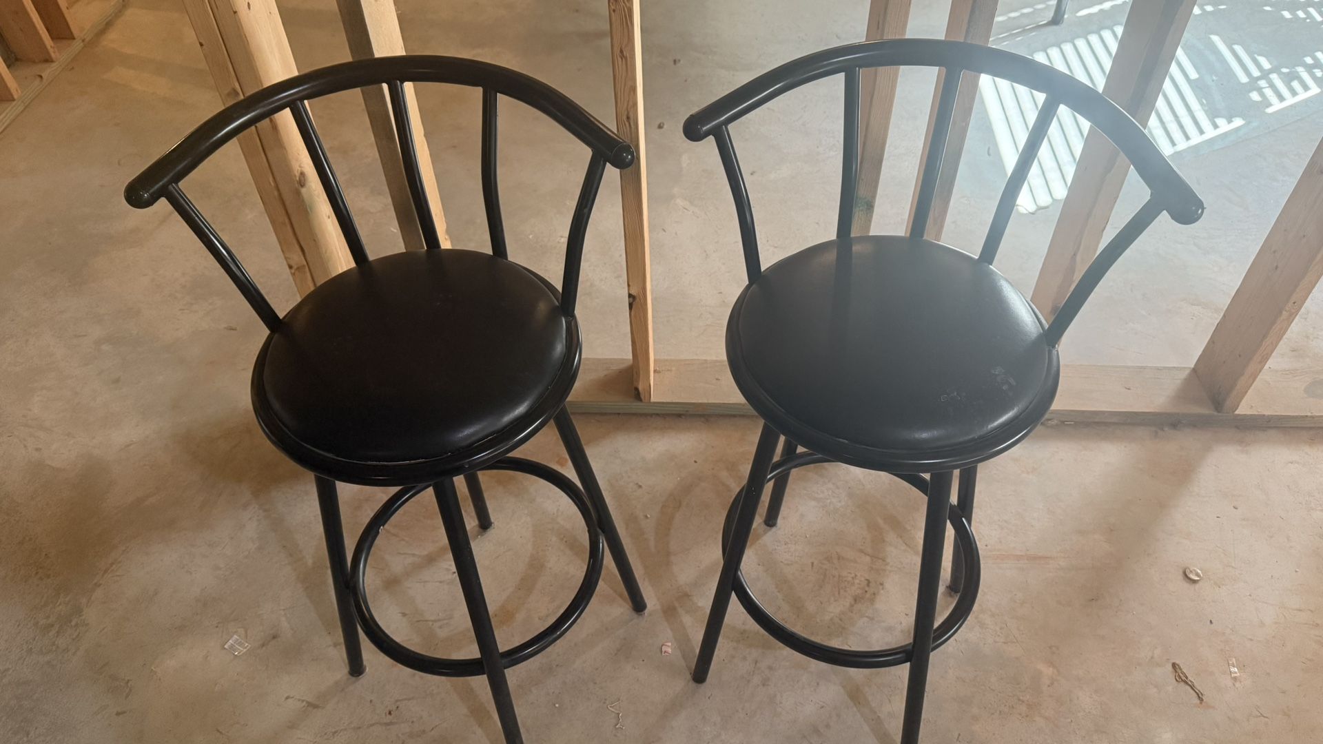 2 Black Bar Stools