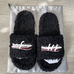 Black Balenci Slides