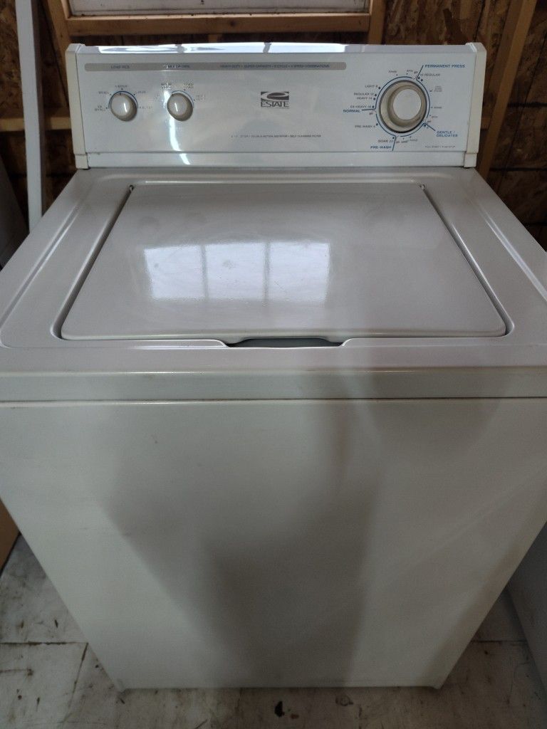 ESTATE BY WHIRLPOOL DOUBLE ACTION AGITATOR HEAVY DUTY SUPER CAPACITY TOP LOADER WASHER