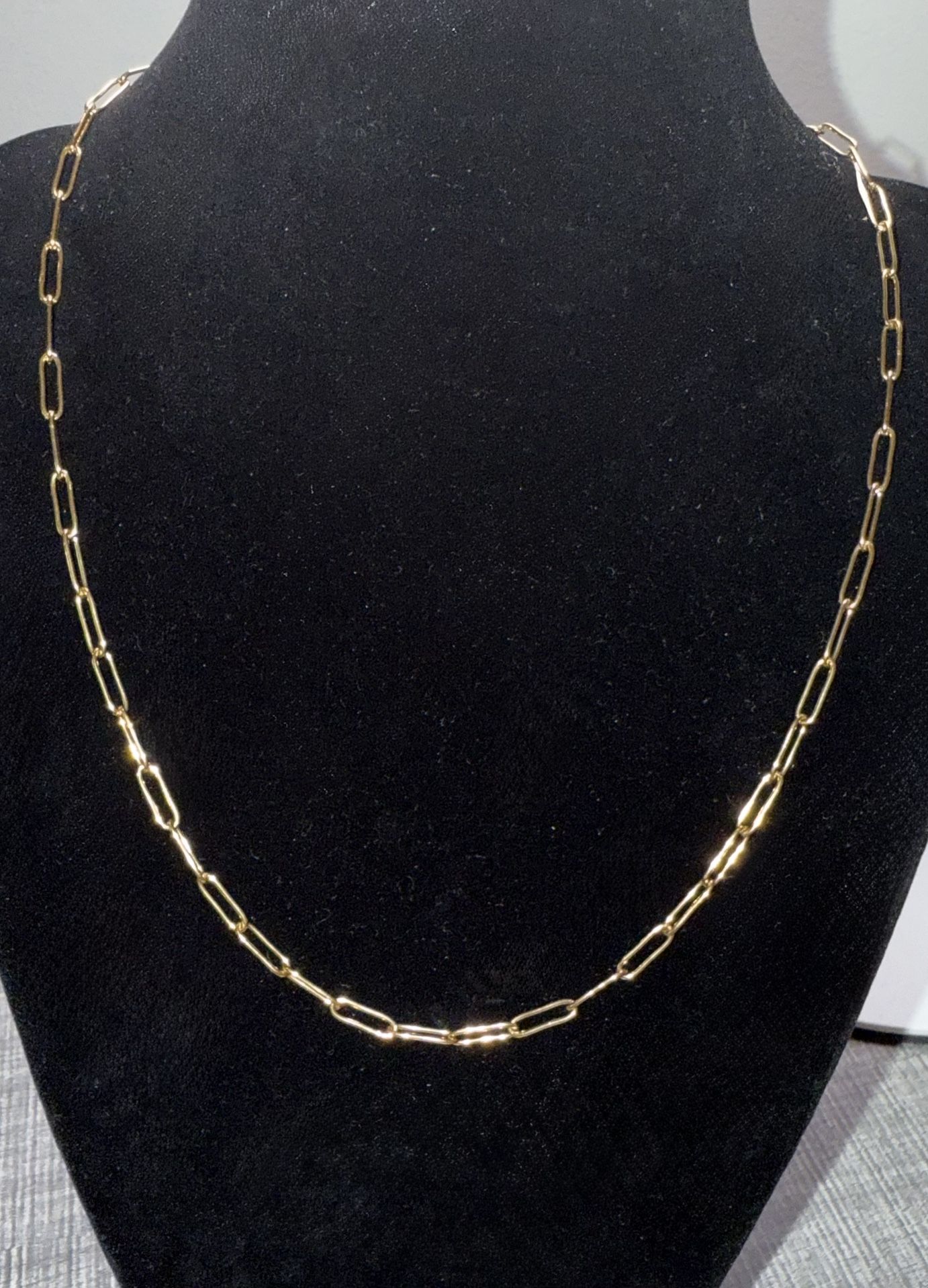 Stainless Steel Gold Plated Paperclip Necklace