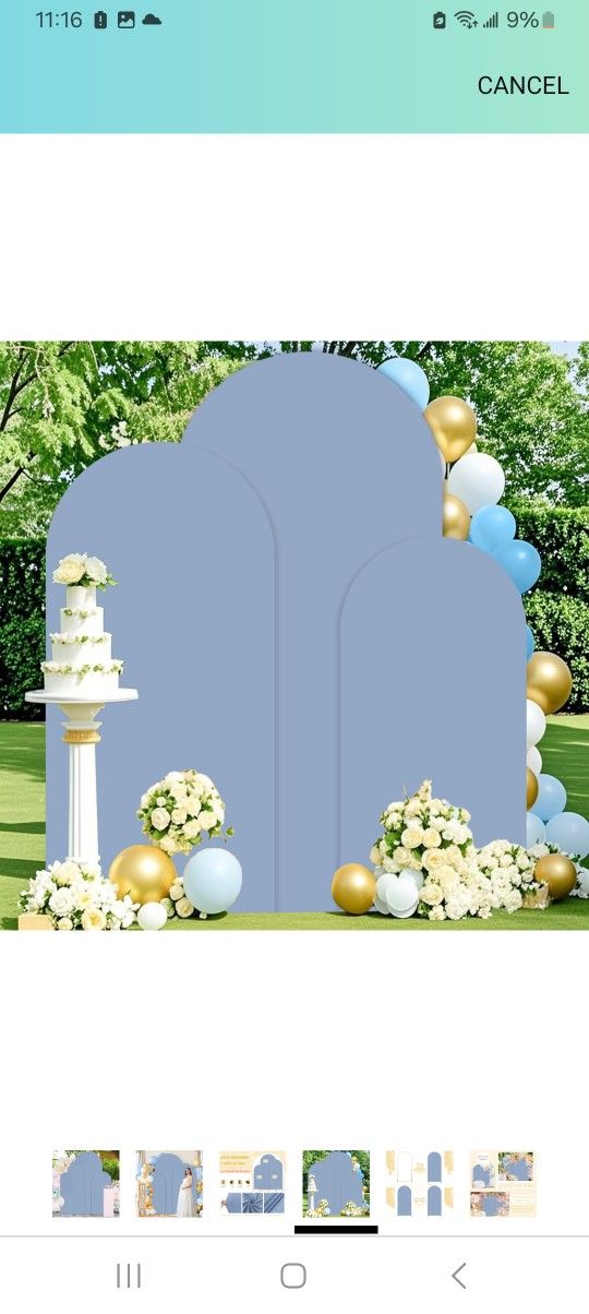 Blue Arch Backdrop Cover Set Of 3 $20