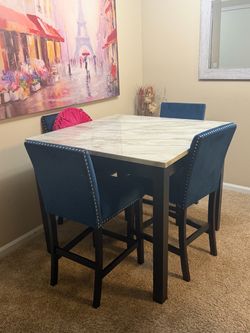 Counter Height Dining Table Set with 4 Chairs