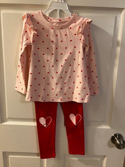 Red hearts 2 piece for set size 4T