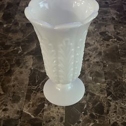 Vintage White Milk Vase