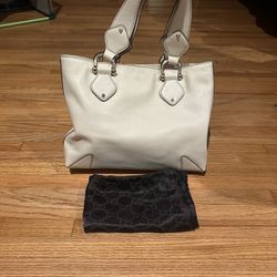 Authentic Vintage White Gucci Leather tote