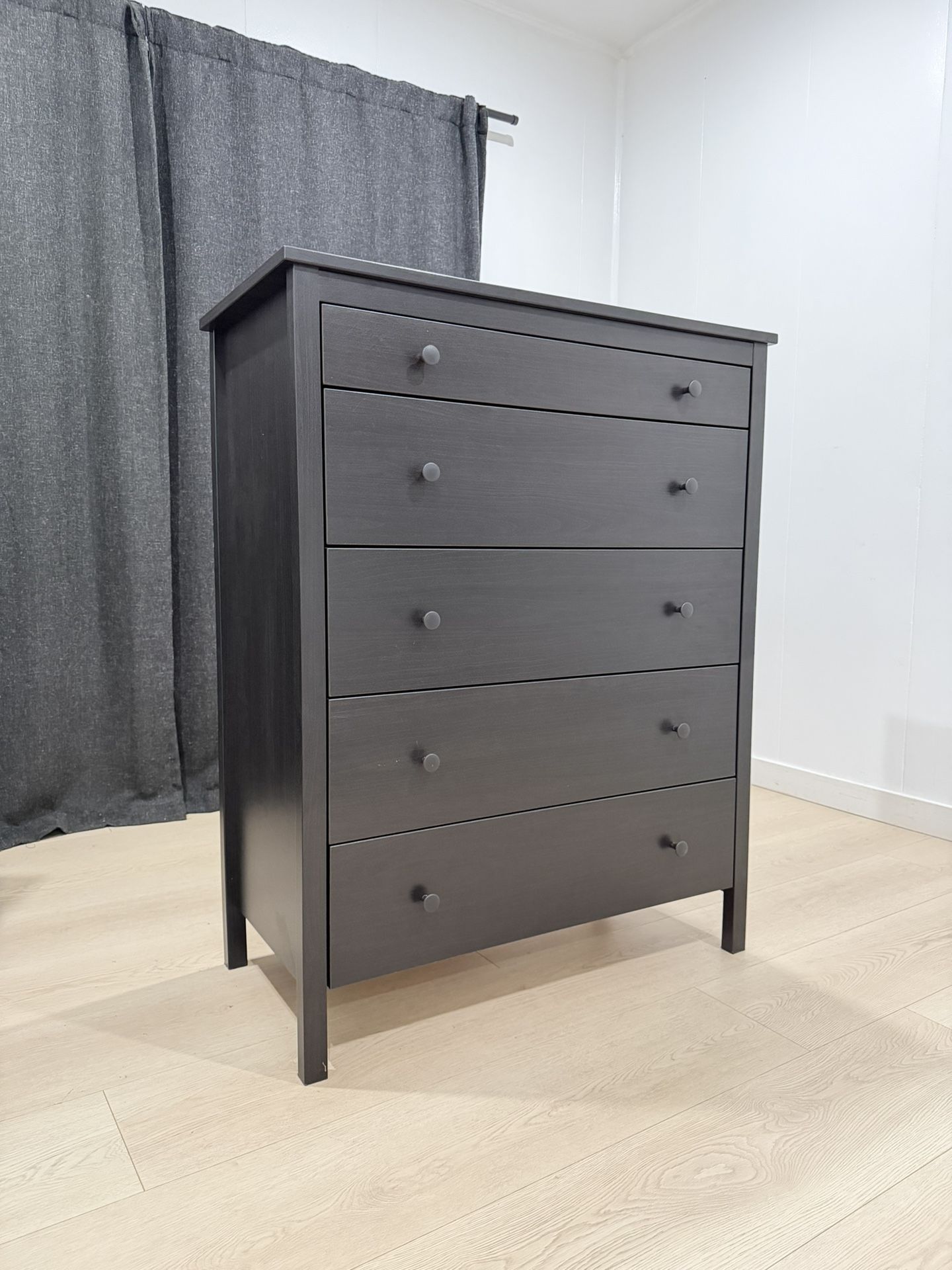 IKEA Tall Black Dresser 5 Big Deep Drawers Cajonera