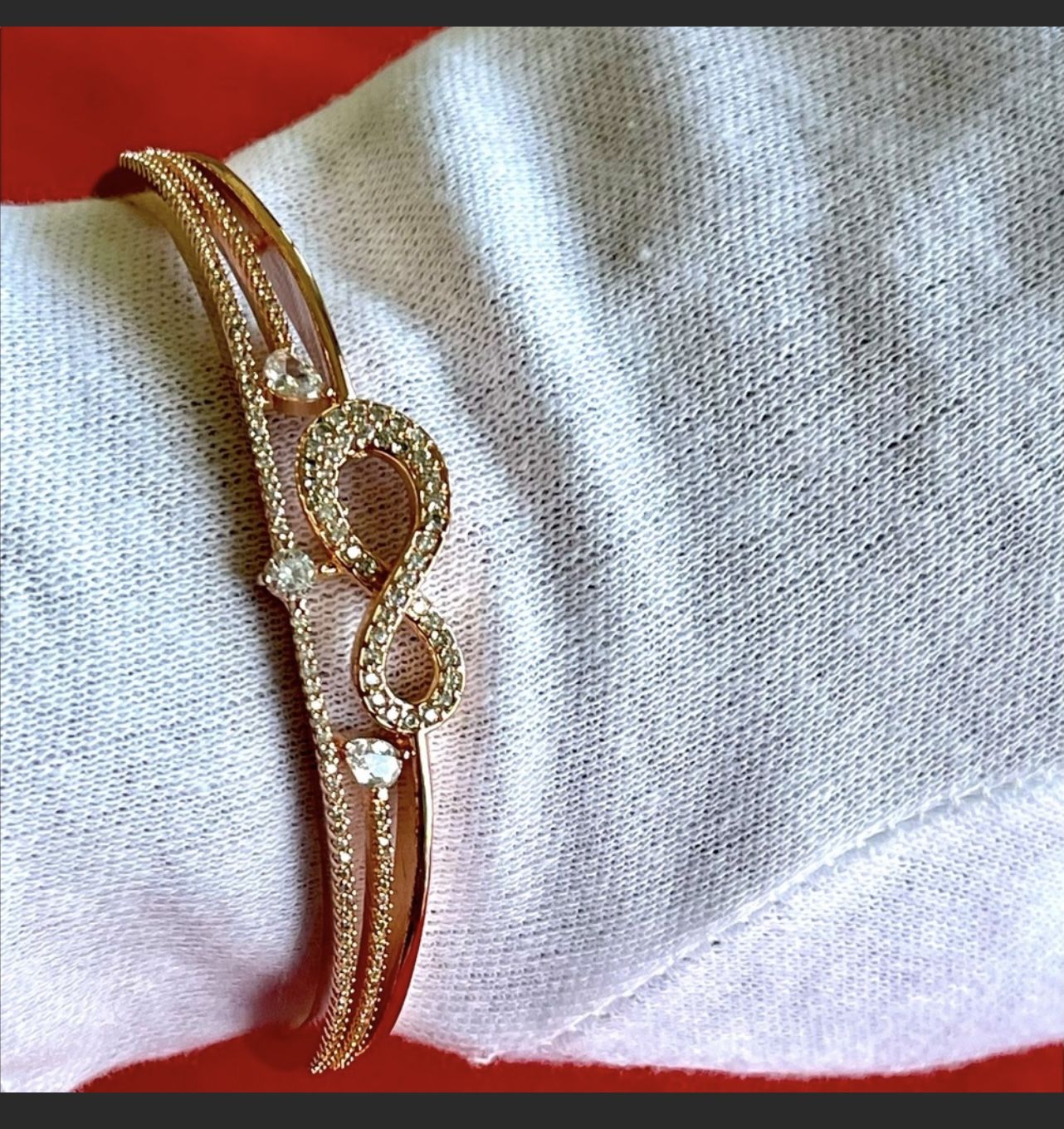 14k Gold Plated Infinity Cuff Bracelet