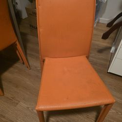 Leather Orange chairs