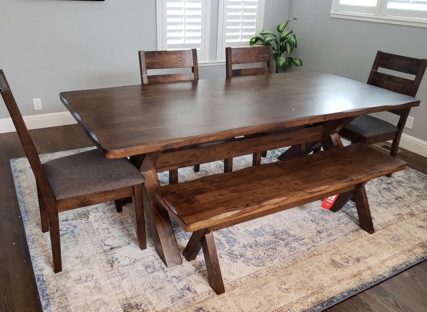 Live Edge Rustic Dining Set