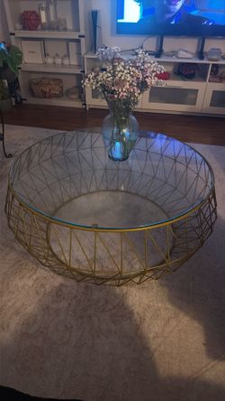 Gold Round Living Room Table