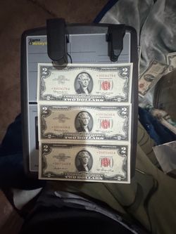 US $2 Red Seal Star Notes Lot of 3