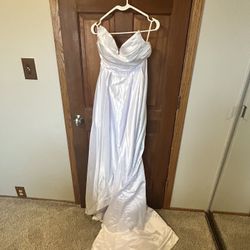 Satin White Sweetheart Wedding Gown