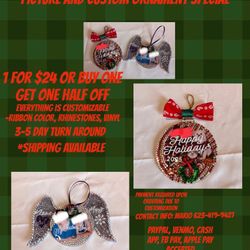 Custom picture and memorial ornaments