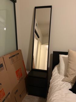 Black long mirrors
