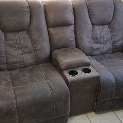 Double Recliner With USB Charging Port
