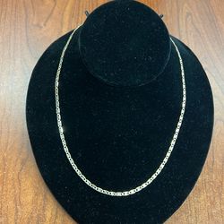 14K Tricolor Gold Valentino Design Chain Necklace 20 Inches Long