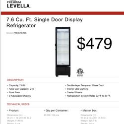 7.6 Cu. Ft. Single Door Display Refrigerator