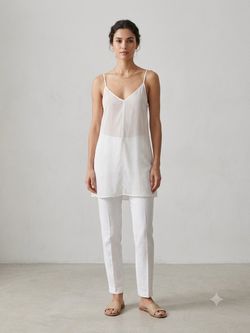 NWT Exquisite Free People V-Neck Mini Cami Tunic Off white S