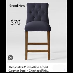 Brand New Threshold Brookline Tuffed 30"   Barstool Navy