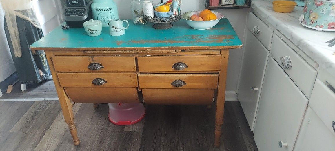 Antique Pot Belly Baker's Table
