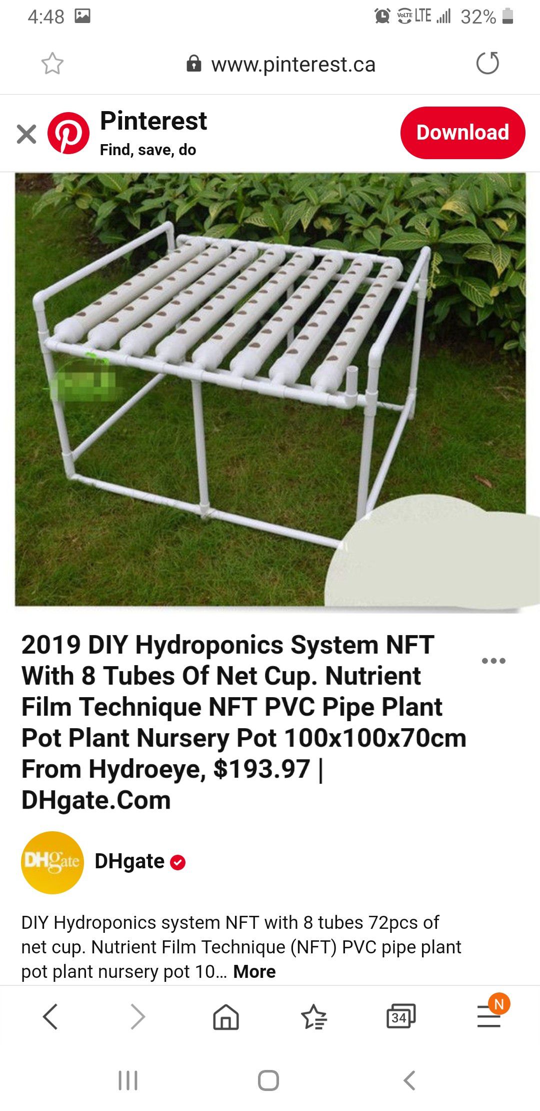 Used NFT hydroponics system.