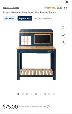 Expert Gardener Blue Wood Kids Potting Bench