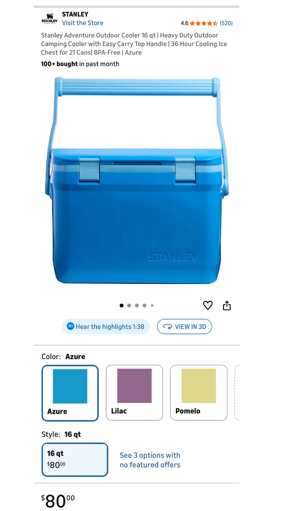 STANLEY Adventure Outdoor Cooler 16 qt Heavy Duty Outdoor Camping Cooler