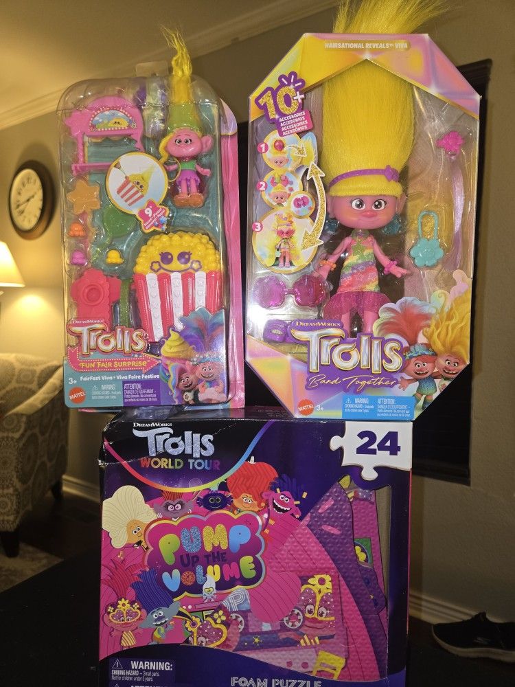 Trolls Doll Sets & Puzzle