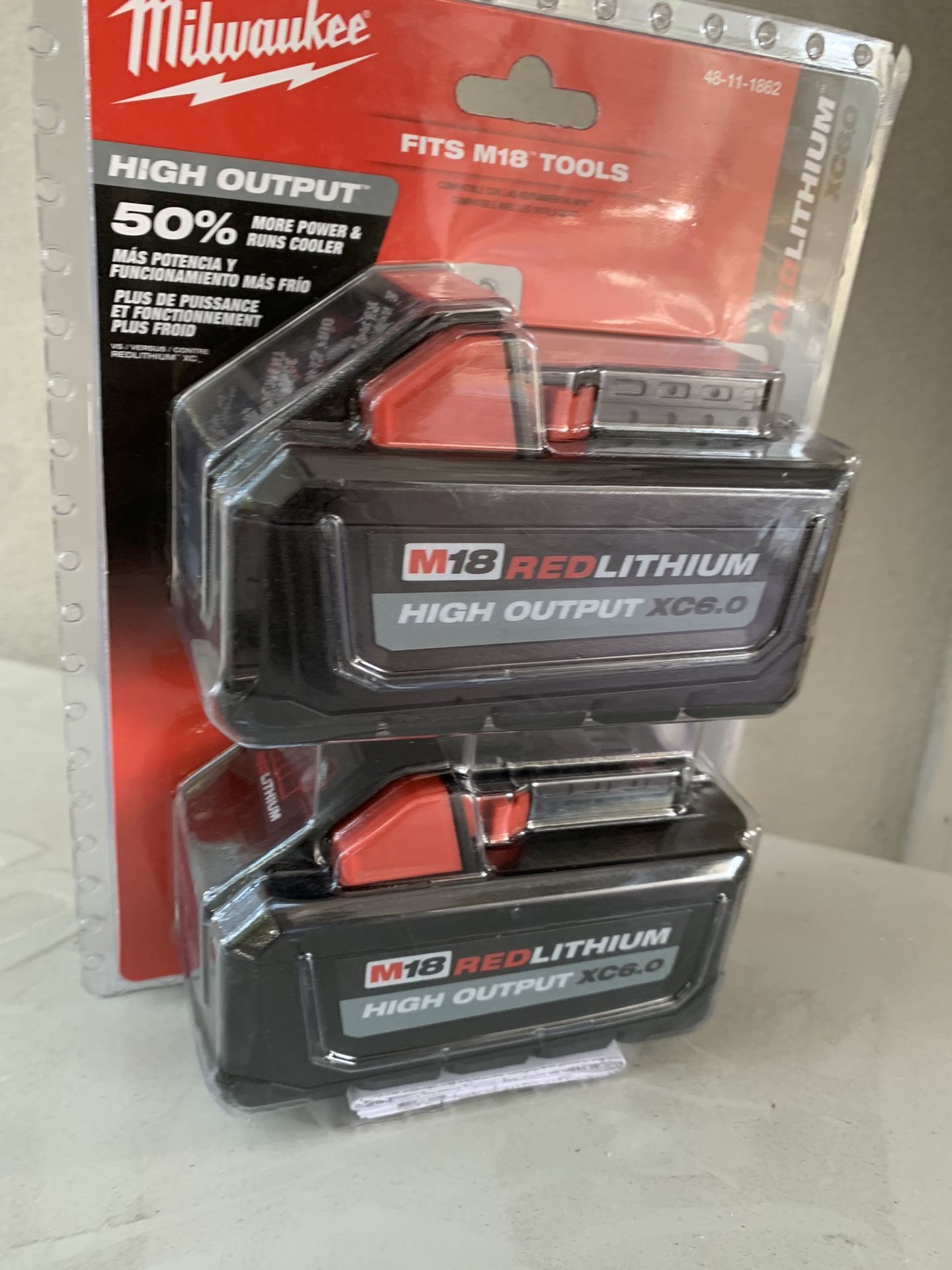 Milwaukee M18 18-Volt Lithium-lon High Output 6.0Ah Battery Pack (2-Pack)