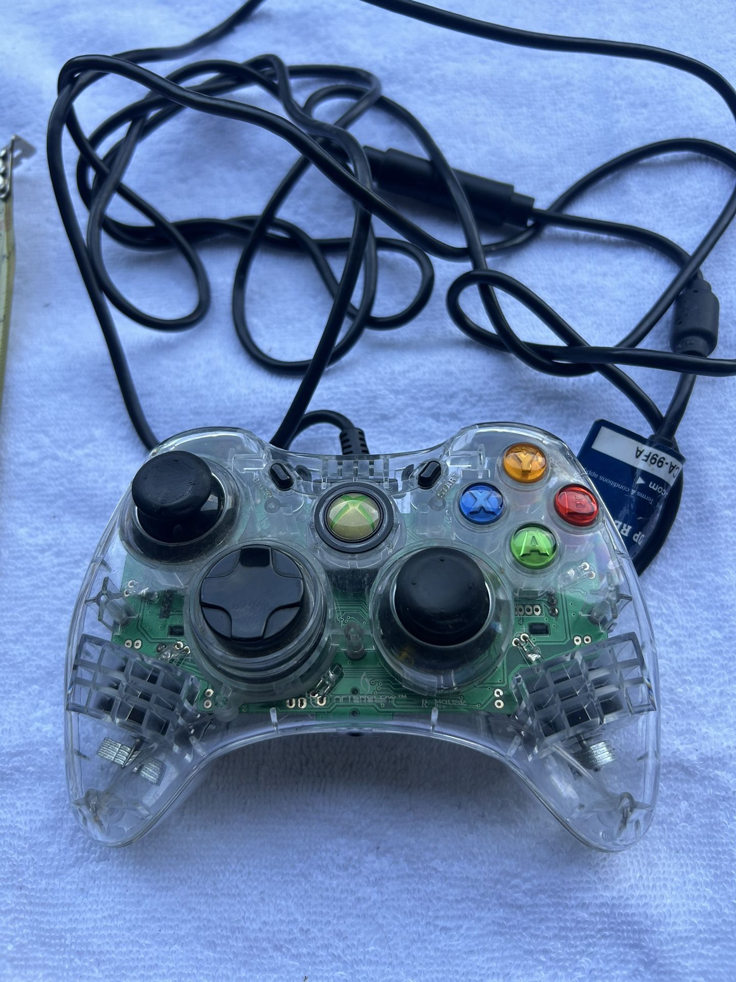 Afterglow Microsoft XBOX 360 Wired Controller Model PL-3702 PDP Clear