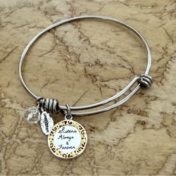 Like new Unwritten “Sisters Always & Forever” bangle bracelet