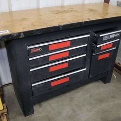 Craftsman 7-Drawer Toolbox With Wood Top Workbench