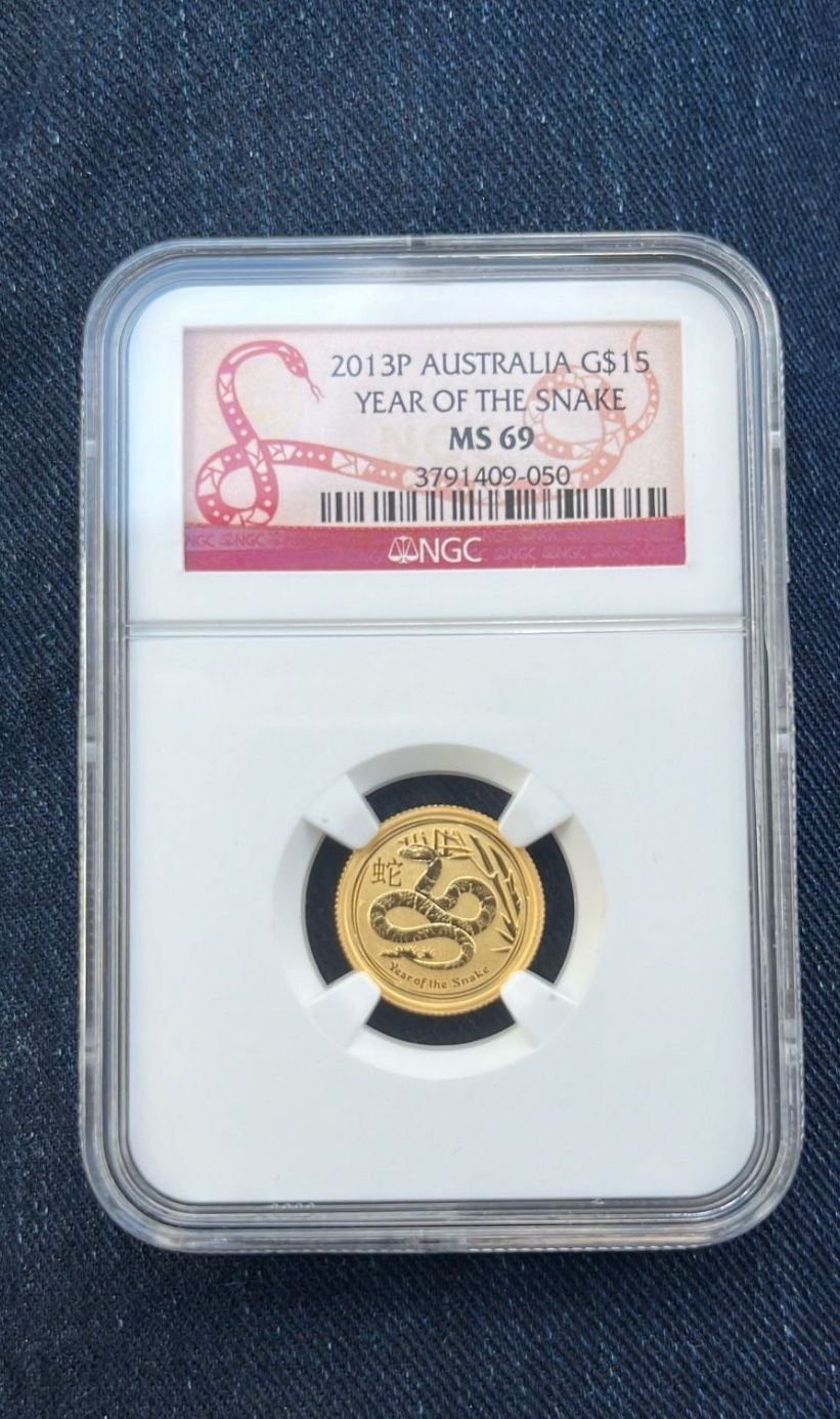 2013 australia year of the snake 24 K Gold Coin. 1/10 OZ I will Let It Go For SPOT price