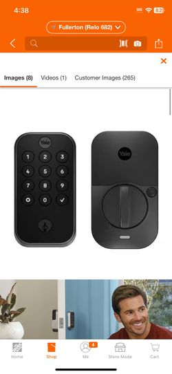 Yale Assure Lock 2; Smart Door Lock with Bluetooth and Pushbutton Keypad; Black Suede @248
