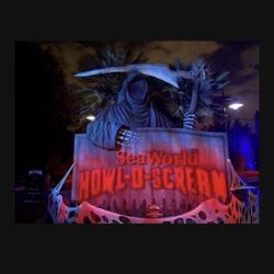 2 howl o scream tickets  with extra benefit .(sea Word)